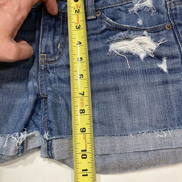 AEO American Eagle Cutoff Denim Distressed Shorts Size 4 - Picture 16 of 16